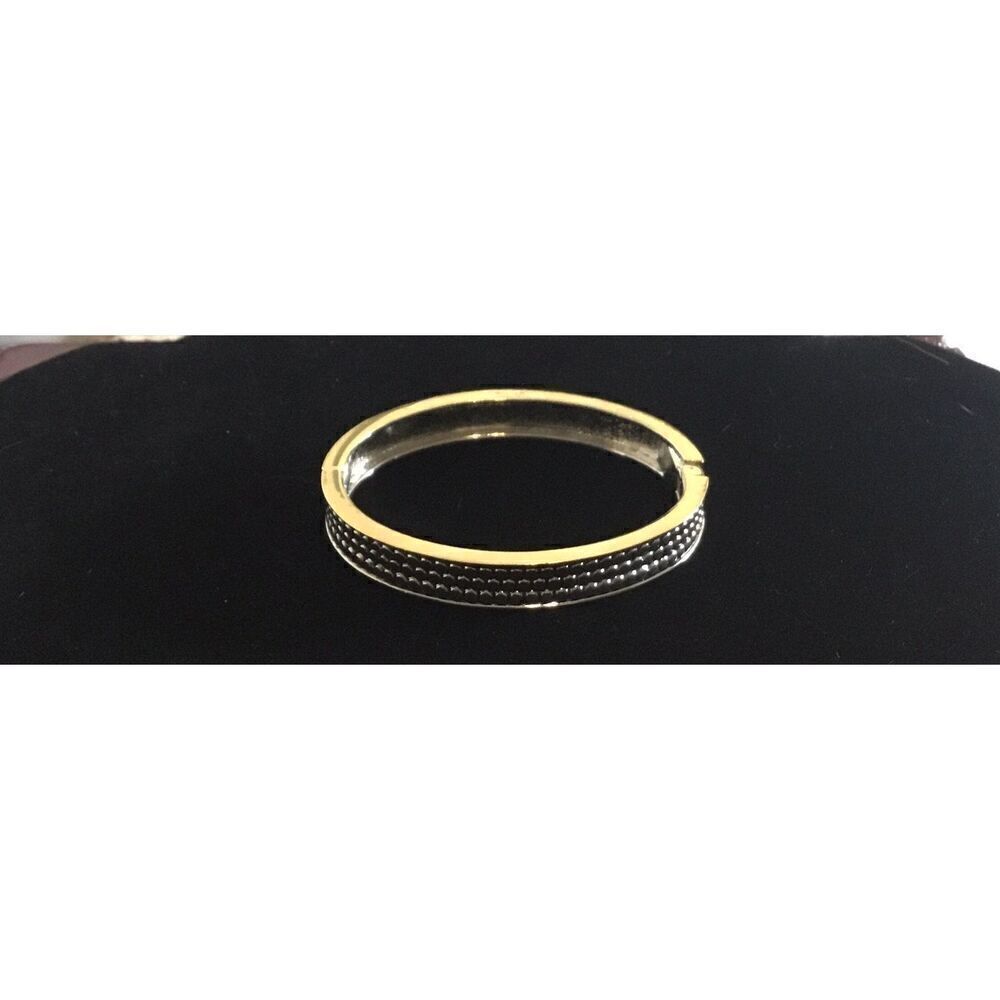 Two Tone Bead Design Bangle Bracelet
